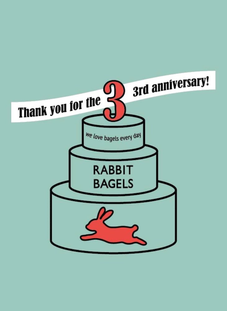 RABBIT BAGELSが３周年を迎えました！